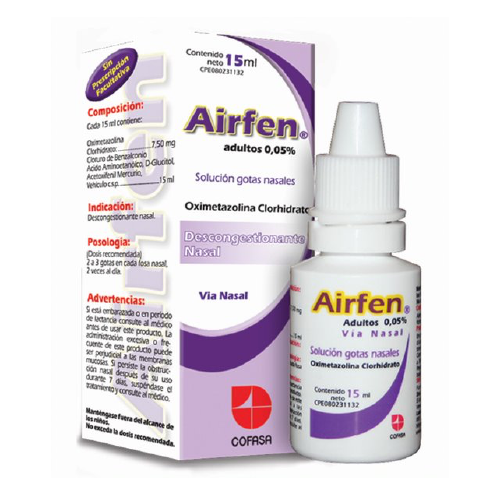 AIRFEN OXIMETAZOLINA 0.05% GOTAS NASAL AD 15ML